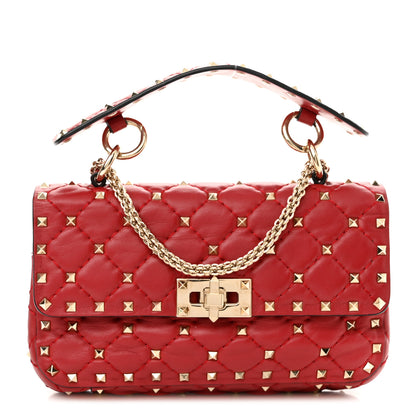 Valentino Garavani Nappa Small Rockstud Spike Shoulder Bag Rosso Valentino 1 of 10