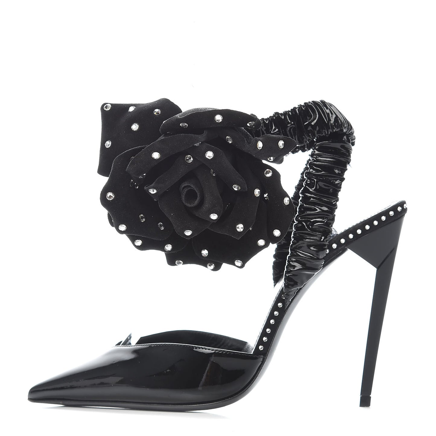 Patent Freja 105 Flower Ankle Pumps 35 Black