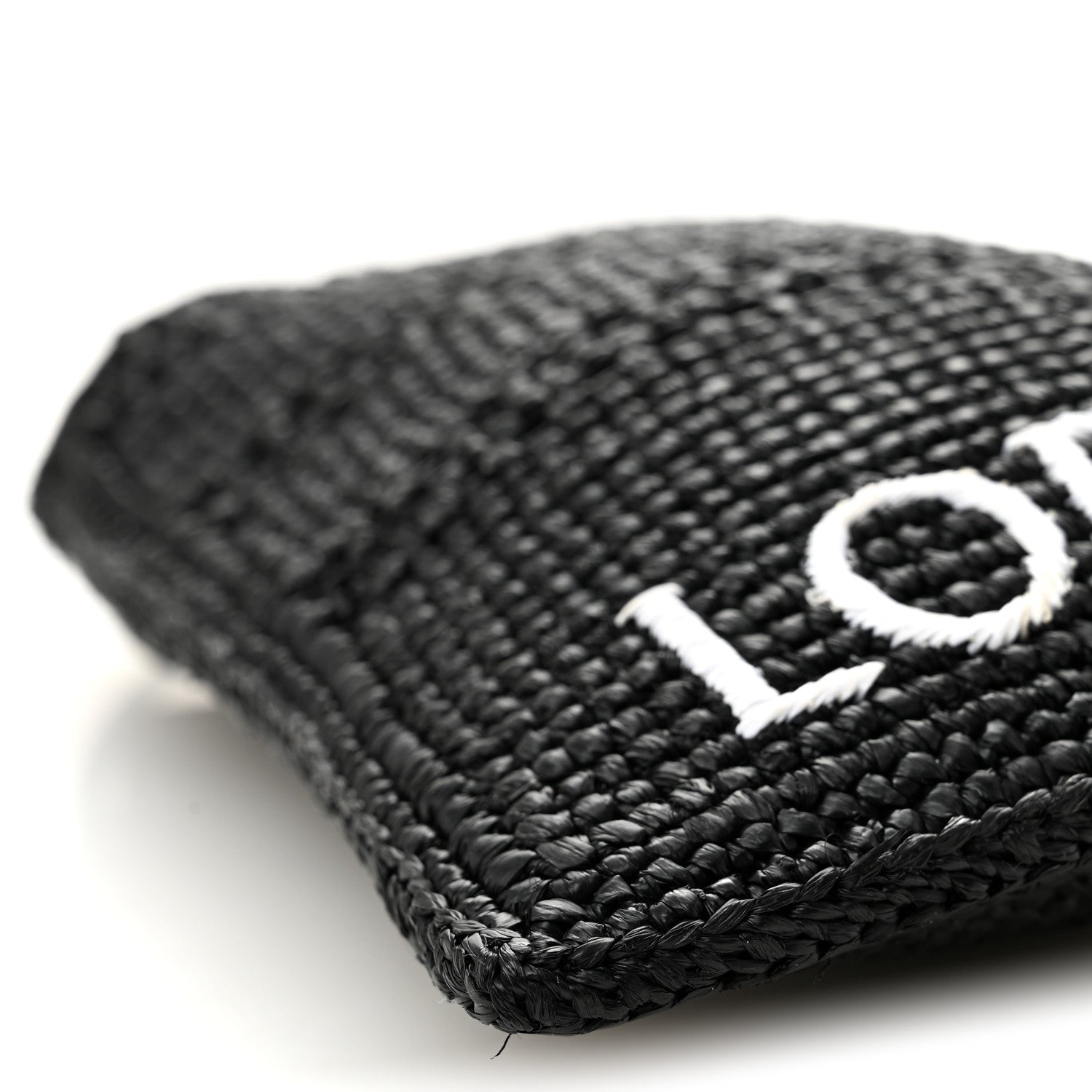 Loewe Raffia Logo Drawstring Pocket Crossbody Black 9 of 10