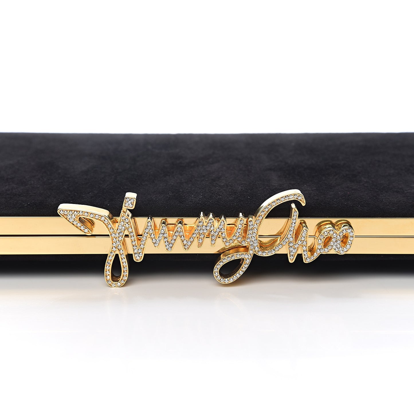 Suede Celeste Logo Clutch Black