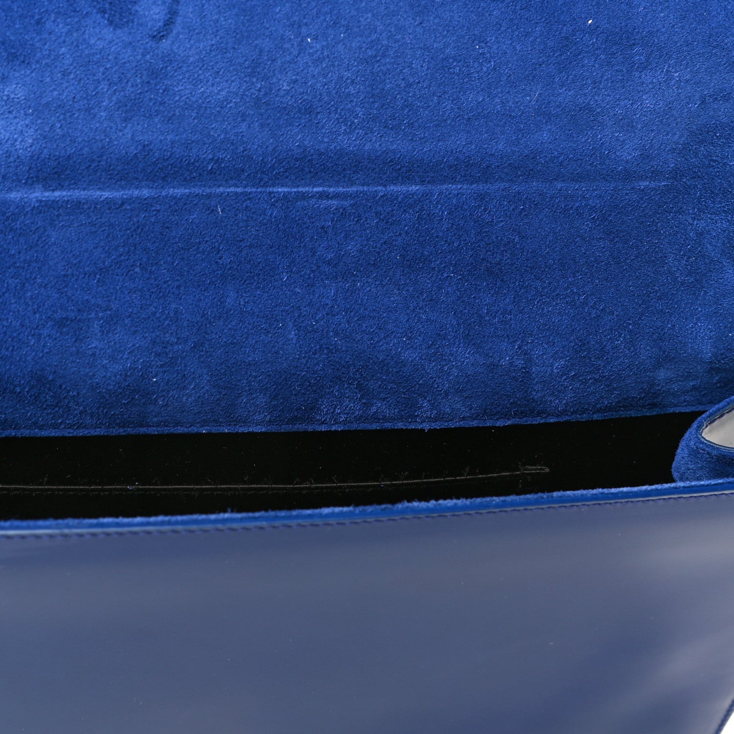 Saint Laurent Patent Calfskin Monogram Large Belle De Jour Clutch Royal Blue 14 of 15