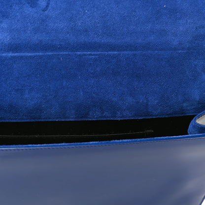 Saint Laurent Patent Calfskin Monogram Large Belle De Jour Clutch Royal Blue 14 of 15