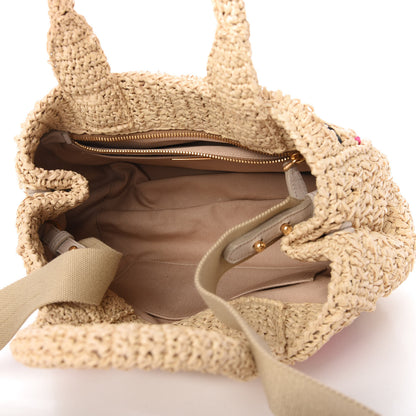 Prada Raffia Woven Tote Naturale Rosa 5 of 10