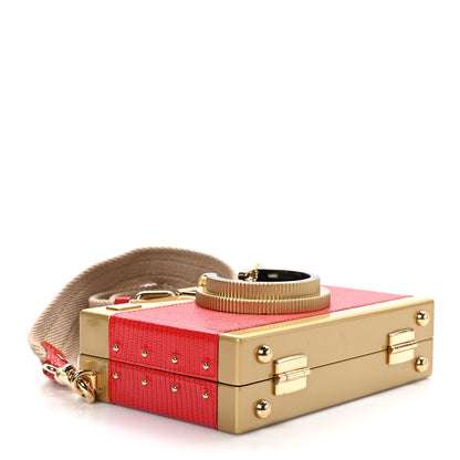 Dolce & Gabbana Lizard Camera Shoulder Bag Red Gold 4 of 9