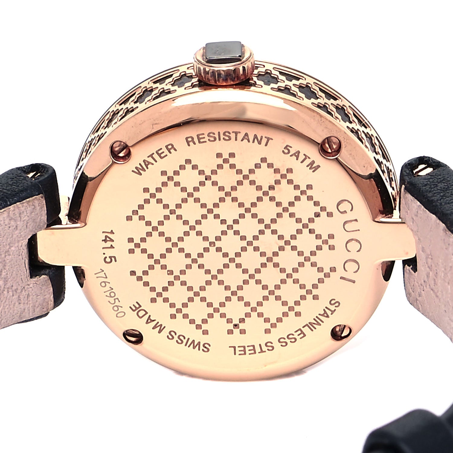 Gucci Stainless Steel Calfskin 27mm Diamantissima Quartz Watch Black 4 of 5