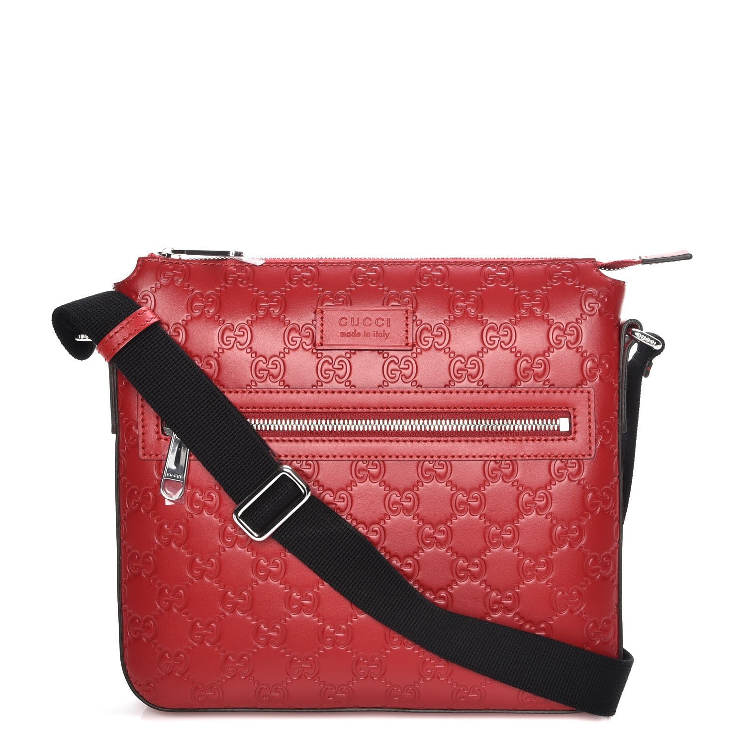 Gucci Guccissima Signature Small Messenger Bag Hibiscus Red 1 of 7
