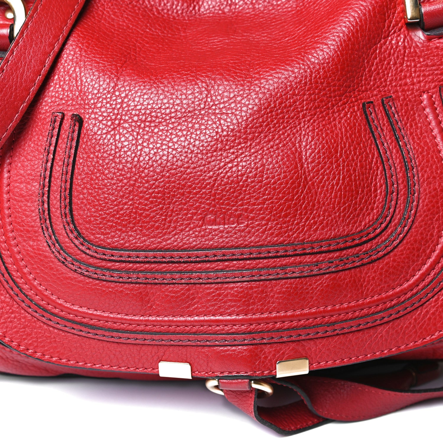 Chloe Calfskin Medium Marcie Satchel Peony Red 10 of 25
