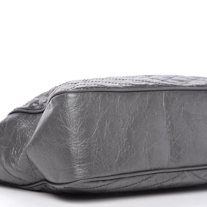 Saint Laurent Crinkled Calfskin Matelasse Monogram Large Niki Shopping Tote Bag Grey 6 of 12