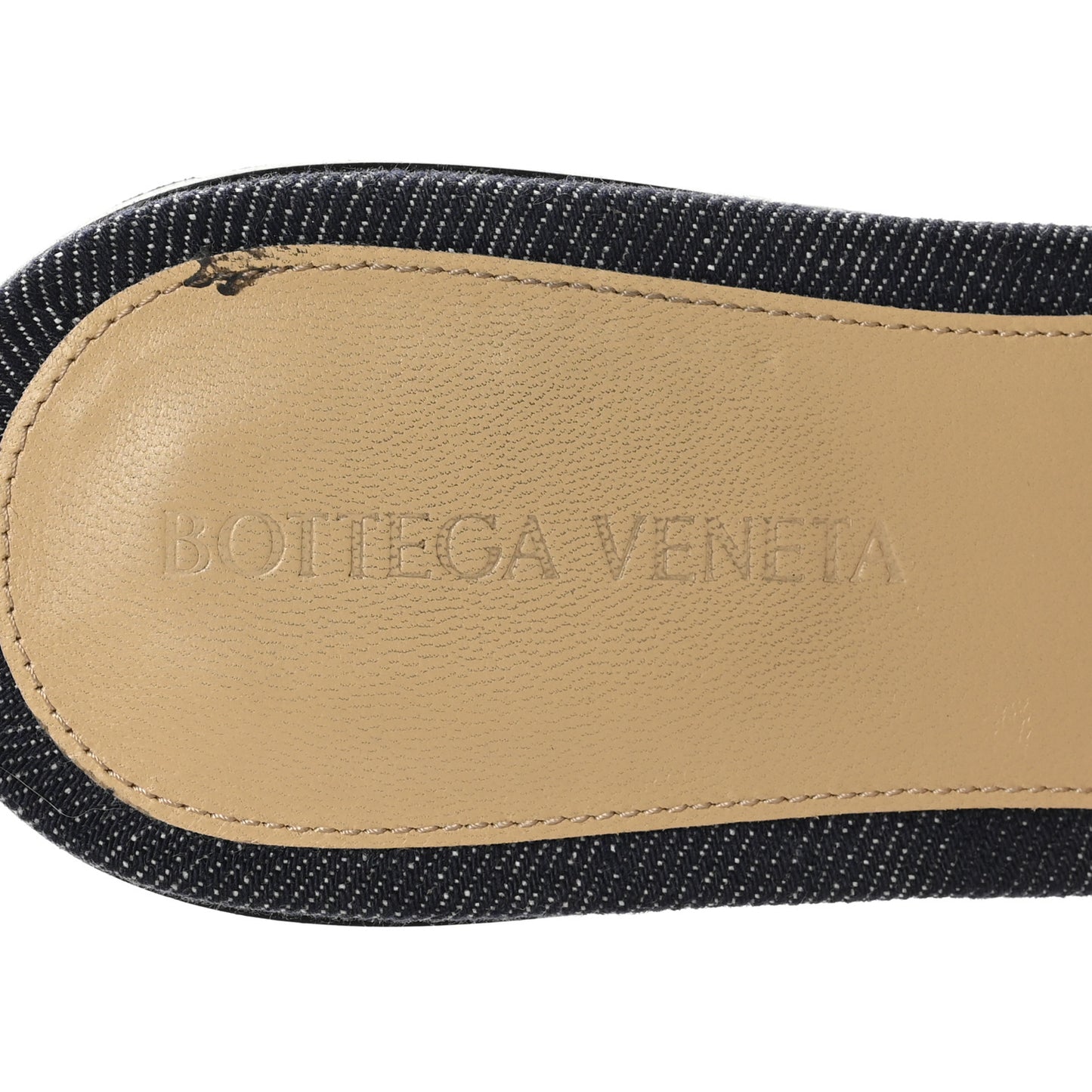 Denim Matelasse Padded Flat Sandals 38 Indigo