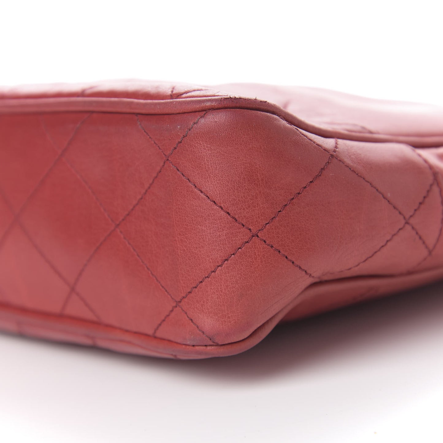 Lambskin Quilted Tote Red