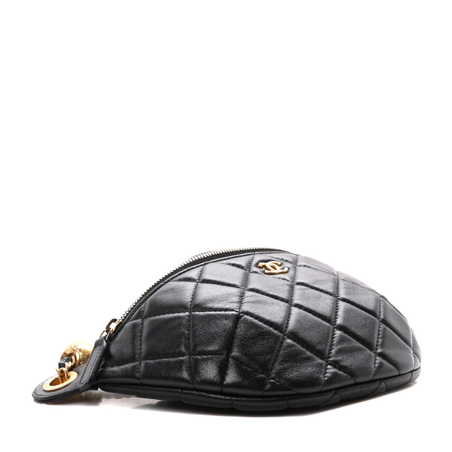 Chanel Lambskin Quilted Pearl Crush Belt Bag Black 4 of 11