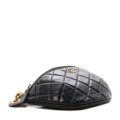 Chanel Lambskin Quilted Pearl Crush Belt Bag Black 4 of 11