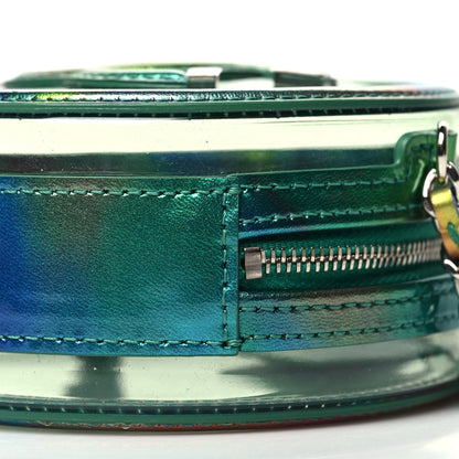 Chanel PVC Calfskin Lambskin Quilted Round Filigree Clutch With Chain Green 10 of 10