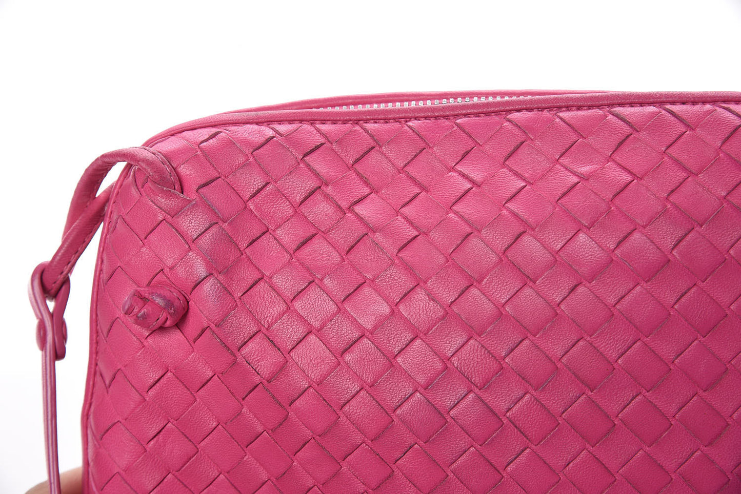 Nappa Intrecciato Nodini Bag Rosa Shock
