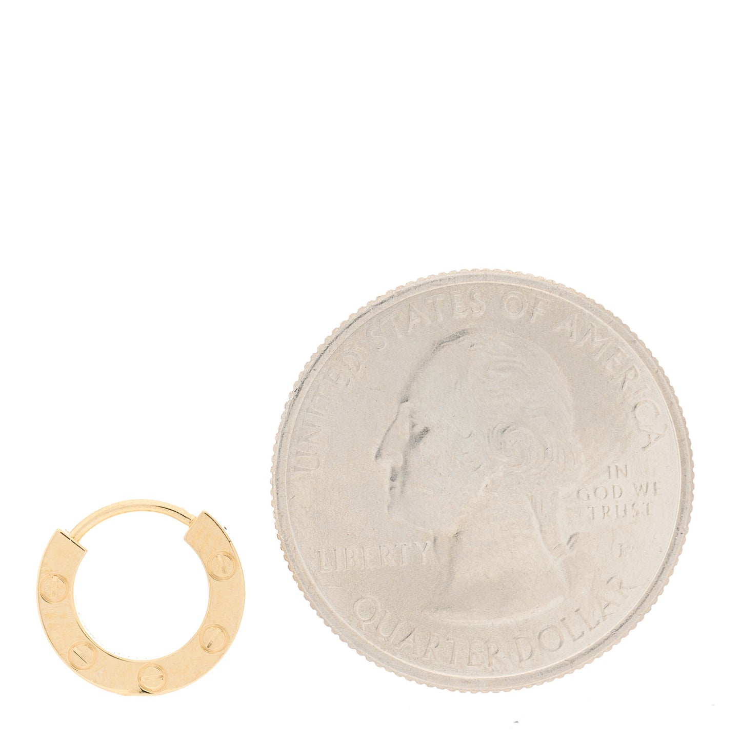 18K Yellow Gold Single LOVE Hoop Earring