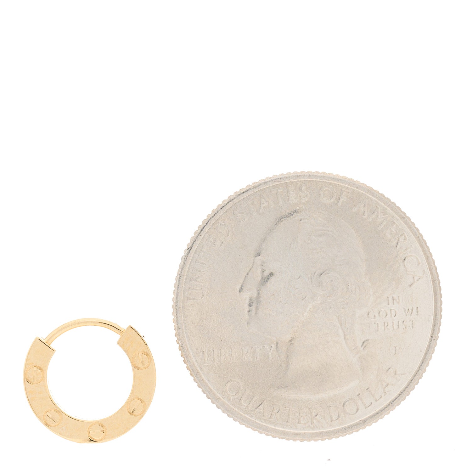 Cartier 18K Yellow Gold Single LOVE Hoop Earring 2 of 7