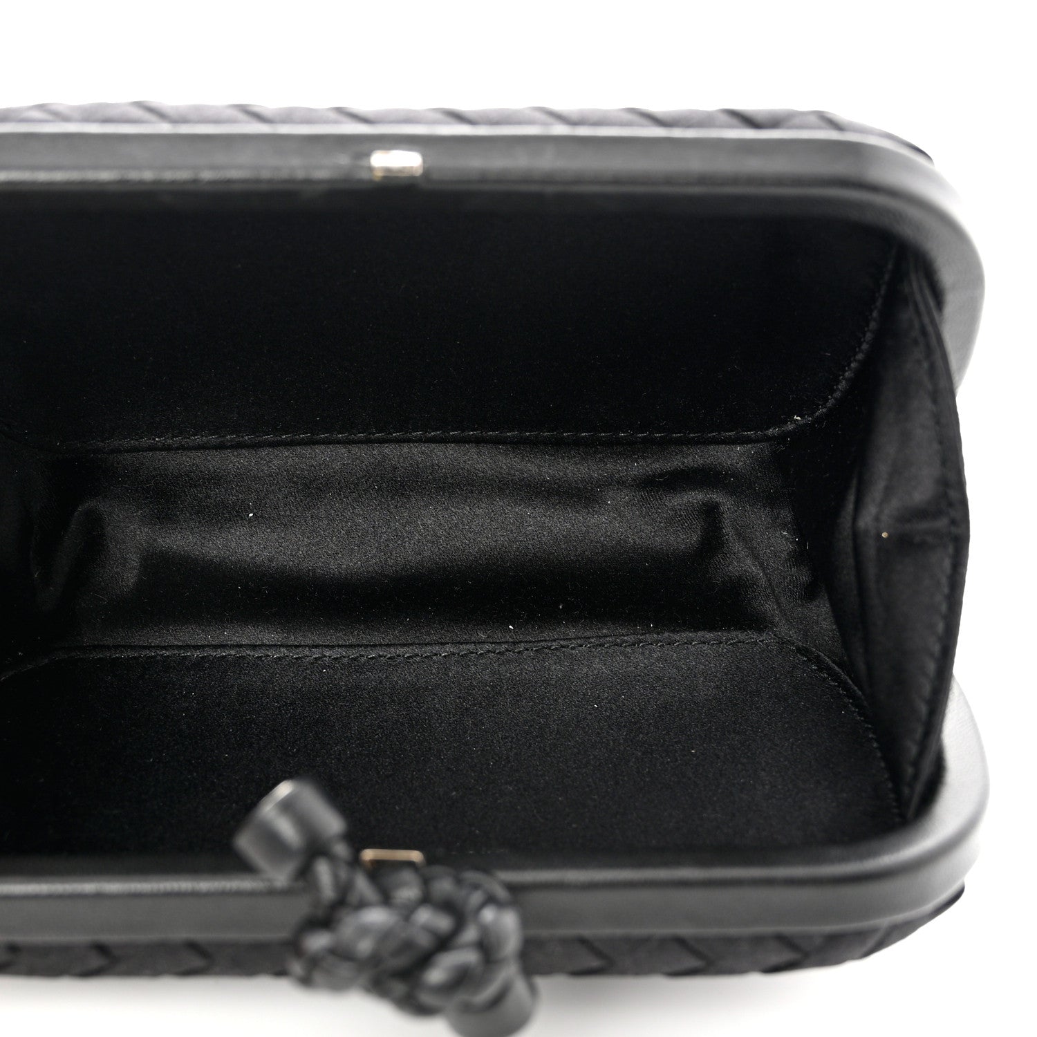 Bottega Veneta Satin Intreccio Impero Knot Clutch Black 5 of 6