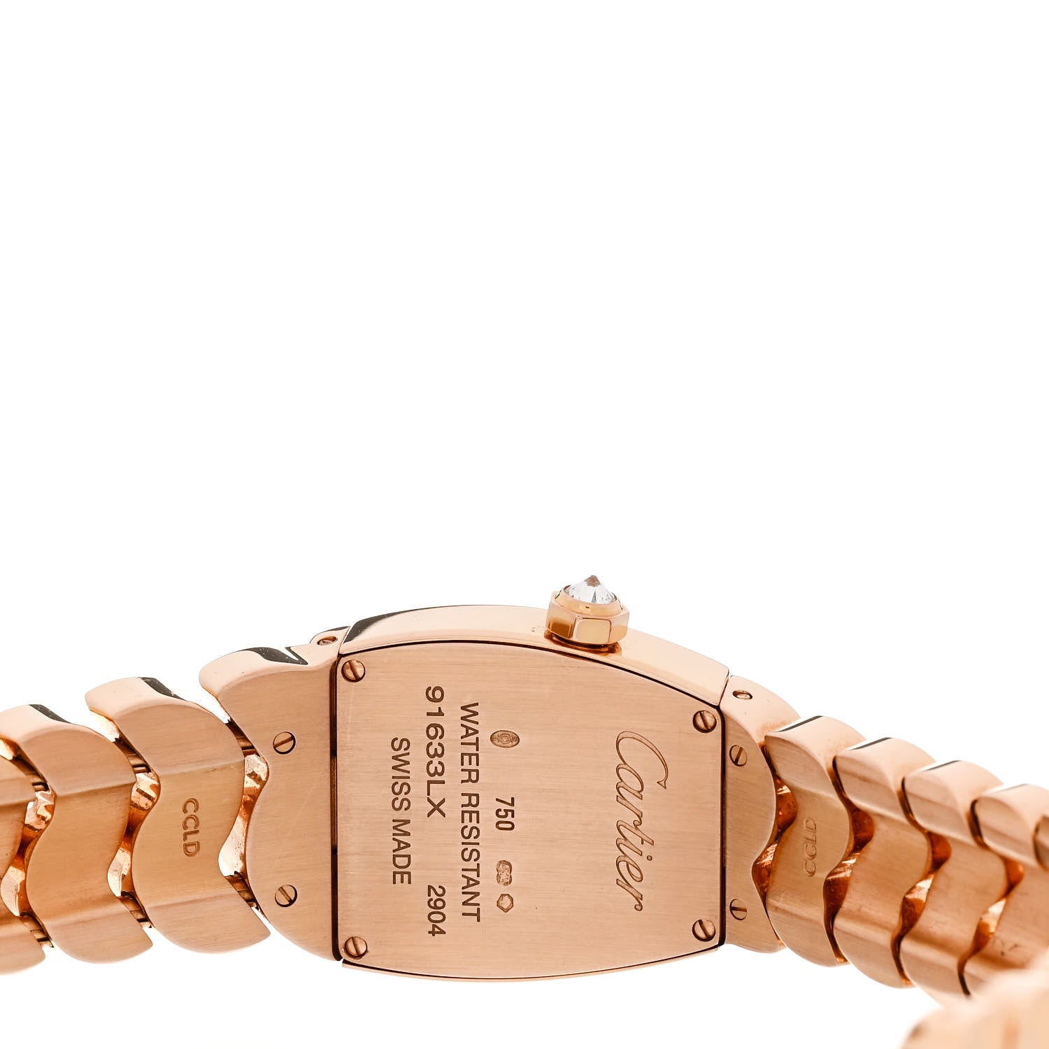 Cartier 18K Pink Gold Diamond Bezel 22mm La Dona Quartz Watch 4 of 6