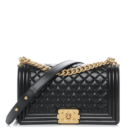 Chanel Lambskin Quilted Medium Boy Flap Black 1 of 8
