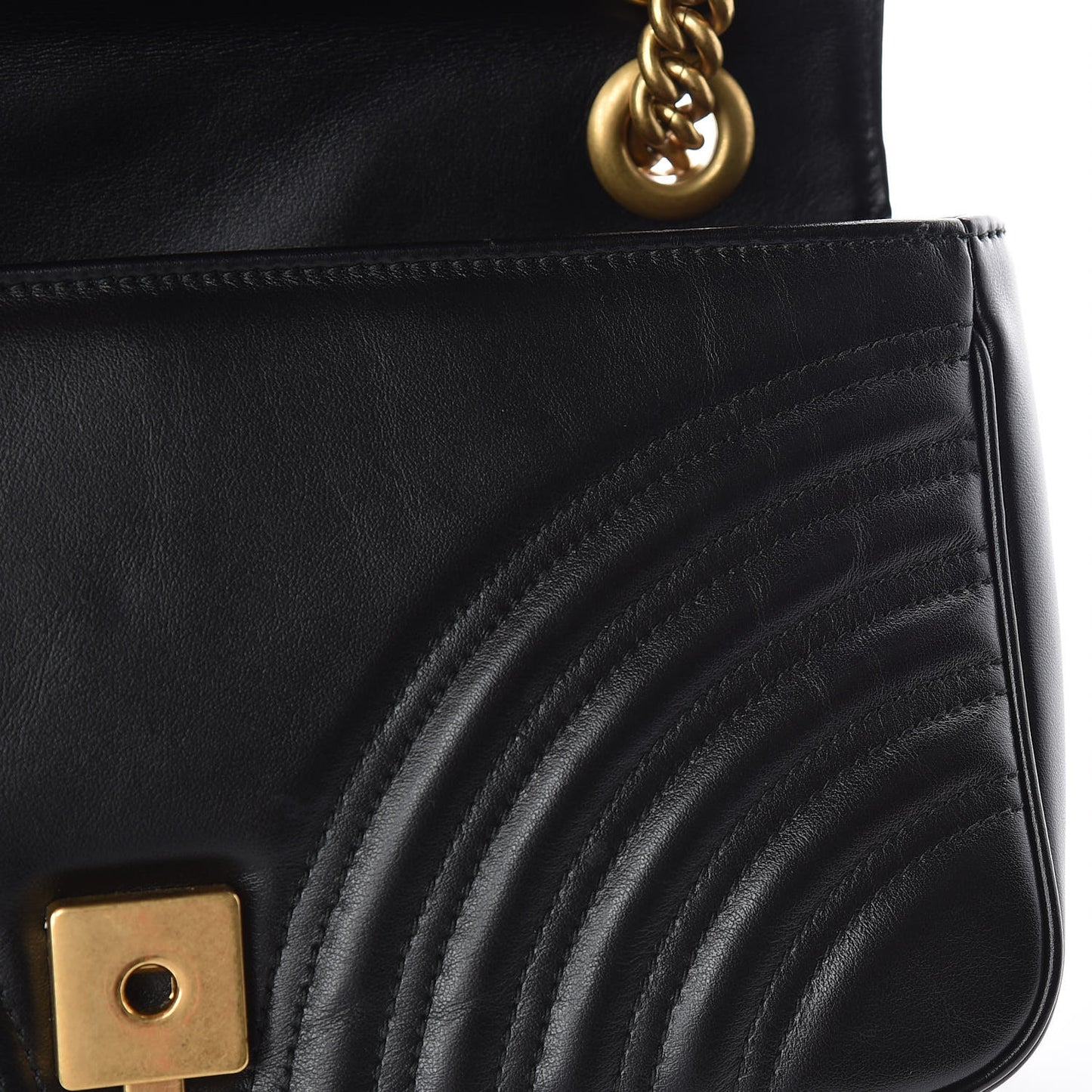 Calfskin Matelasse Small GG Marmont Shoulder Bag Black