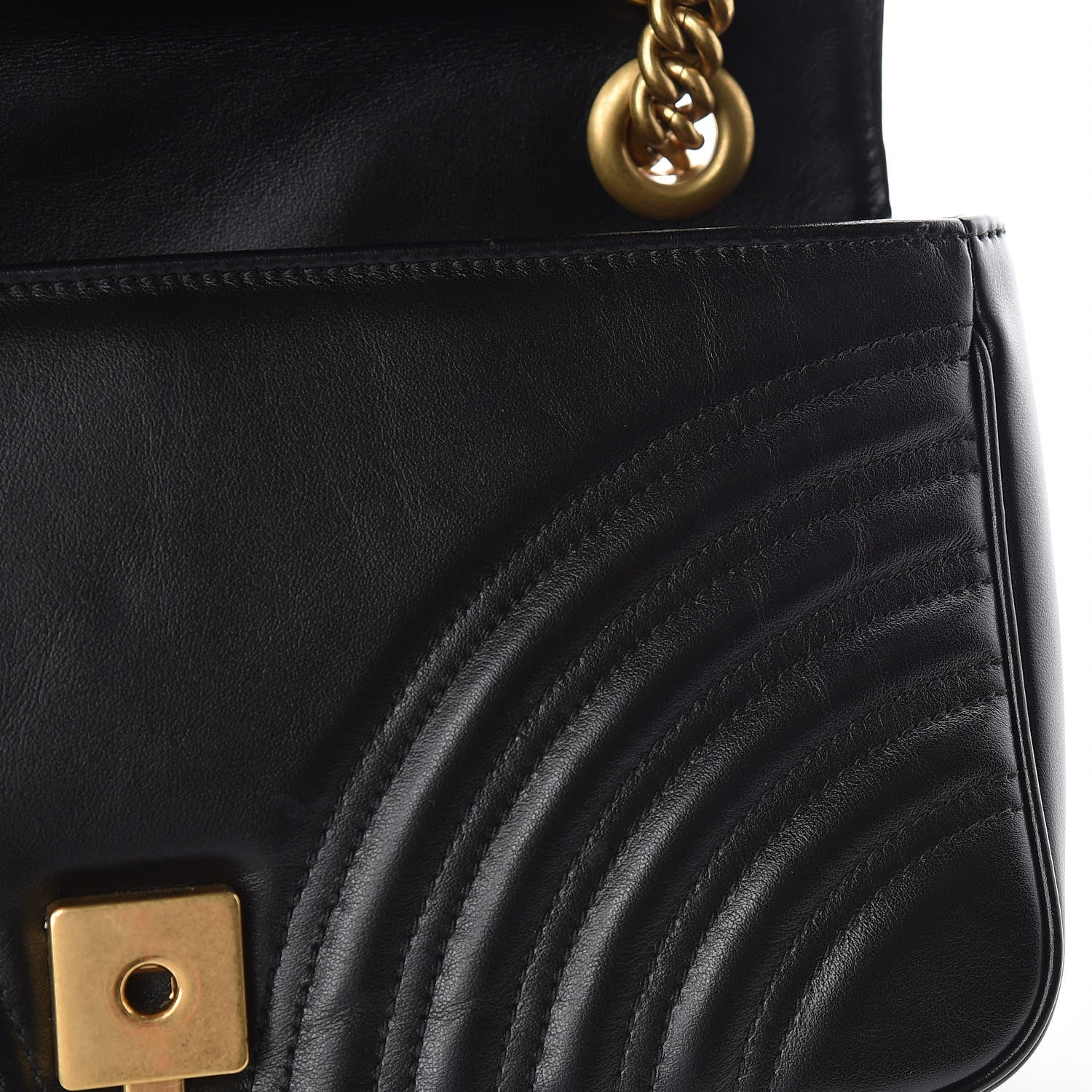 Gucci Calfskin Matelasse Small GG Marmont Shoulder Bag Black 13 of 13