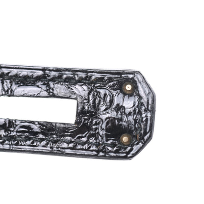 Hermes Shiny Alligator Kelly Sellier 28 Black 22 of 39