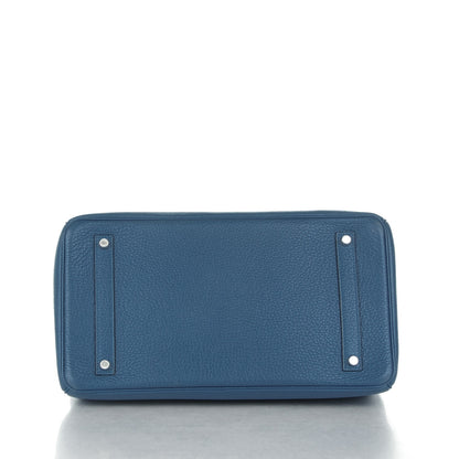 Hermes Taurillon Clemence Birkin 35 Bleu Thalassa 6 of 27