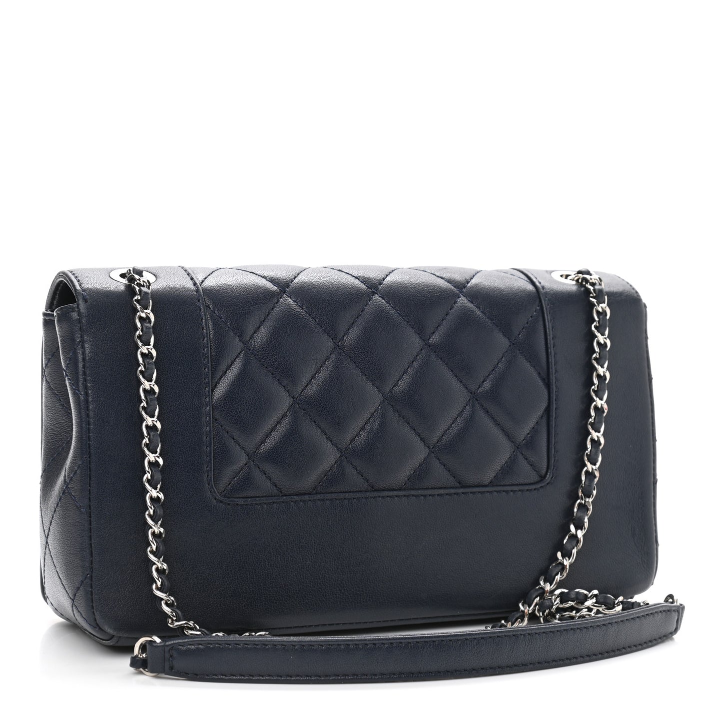 Sheepskin Quilted Medium Vintage Mademoiselle Flap Dark Navy