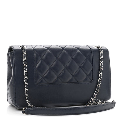 Chanel Sheepskin Quilted Medium Vintage Mademoiselle Flap Dark Navy 3 of 13
