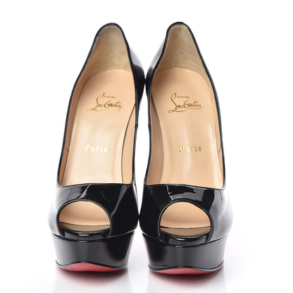 Christian Louboutin Patent Lady Peep 150 Pumps 38 Black 2 of 14