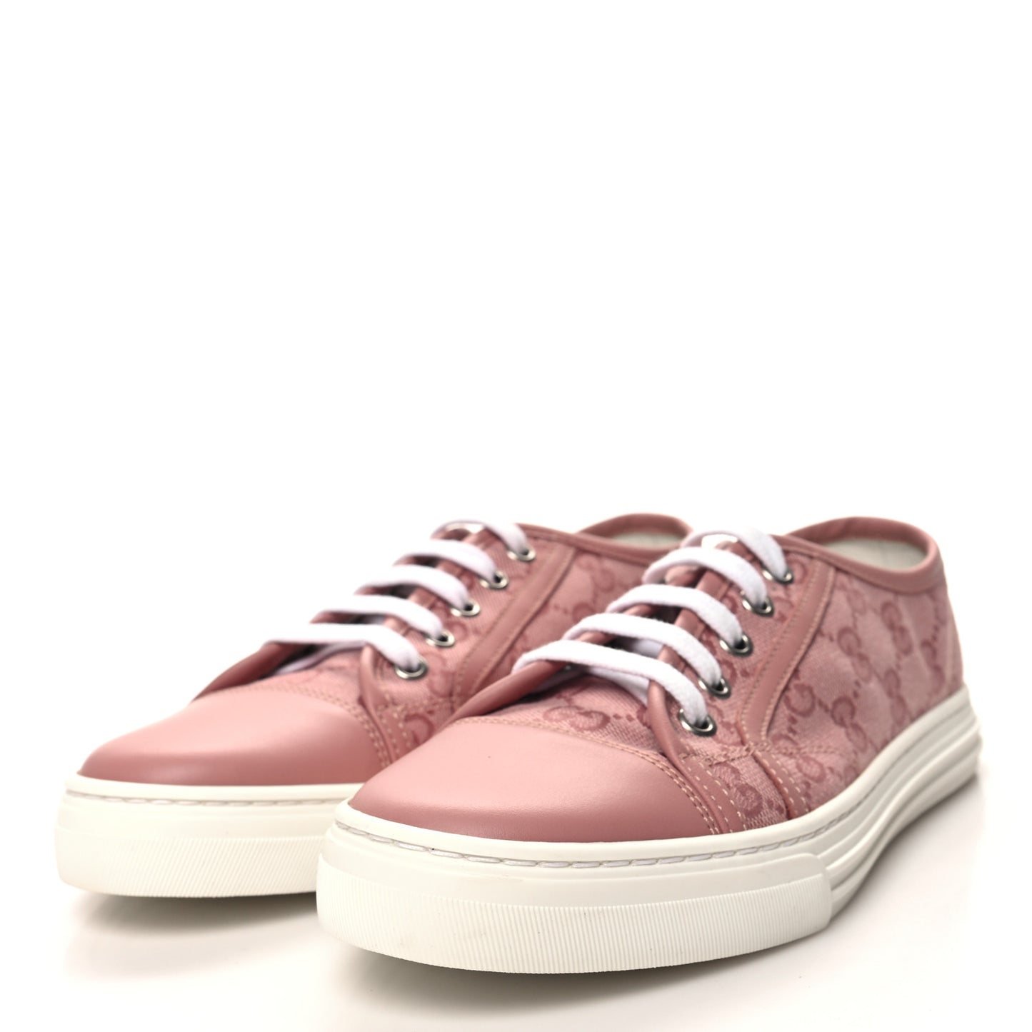 GG Monogram Calfskin Womens Low Top Sneakers 36.5 Pink Soft Pink