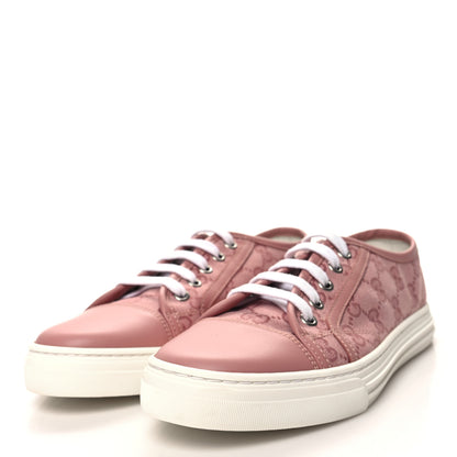 Gucci GG Monogram Calfskin Womens Low Top Sneakers 36.5 Pink Soft Pink 3 of 8