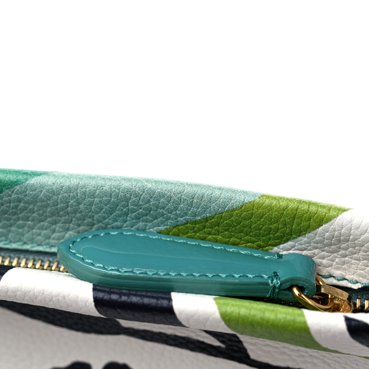 Prorsum Grained Calfskin Print Pouch Lawn Green Aqua Green