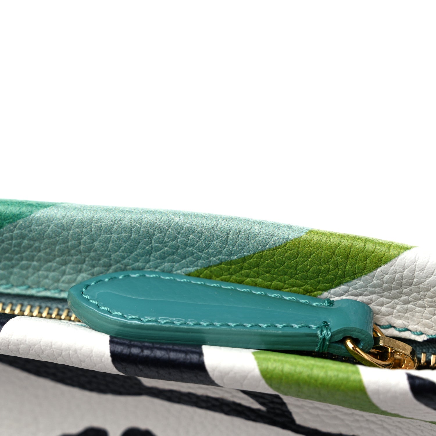 Burberry Prorsum Grained Calfskin Print Pouch Lawn Green Aqua Green 12 of 12