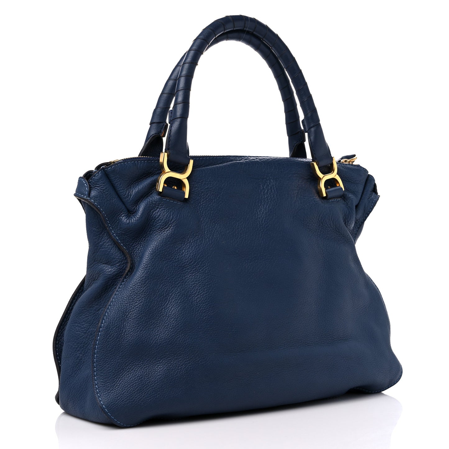 Calfskin Large Marcie Satchel Royal Navy