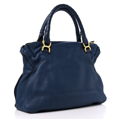 Chloe Calfskin Large Marcie Satchel Royal Navy 3 of 13