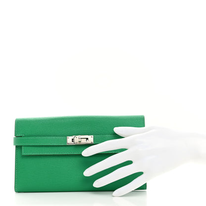 Hermes Chevre Mysore Kelly Longue Wallet Menthe 2 of 8