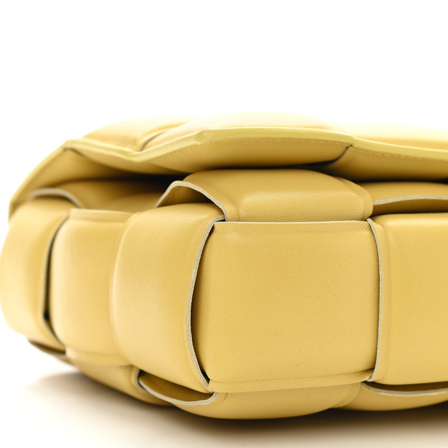 Lambskin Maxi Intreccio Padded Chain Cassette Crossbody Bag Corn