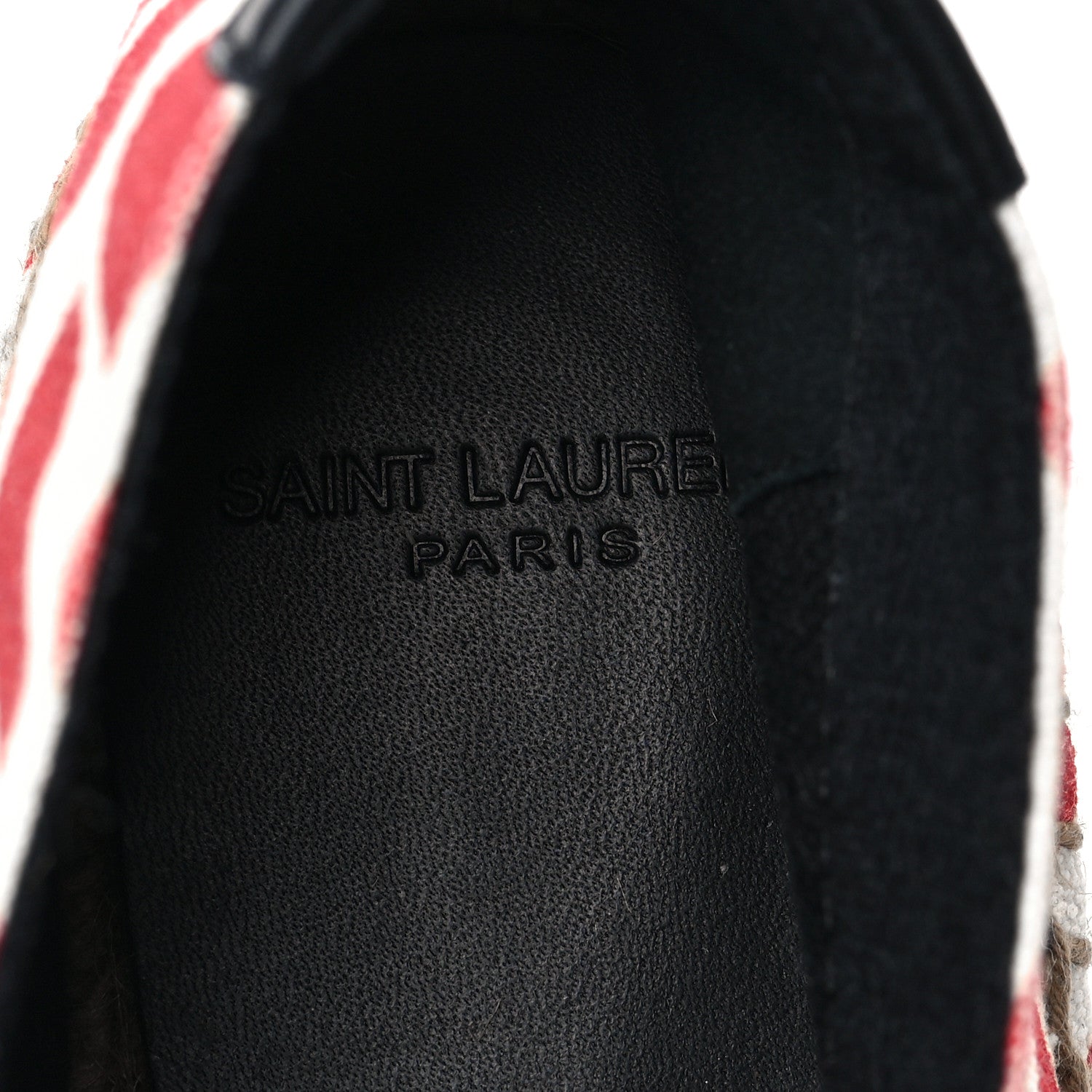 Saint Laurent Lip Print Canvas Espadrilles 39.5 Bianco Rosso Black 8 of 11