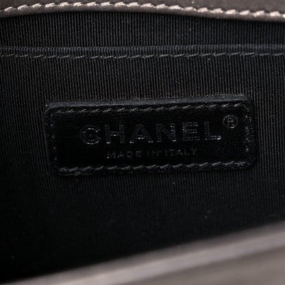 Chanel Iridescent Calfskin Double Stitch Small Boy Flap Dark Gold 13 of 23