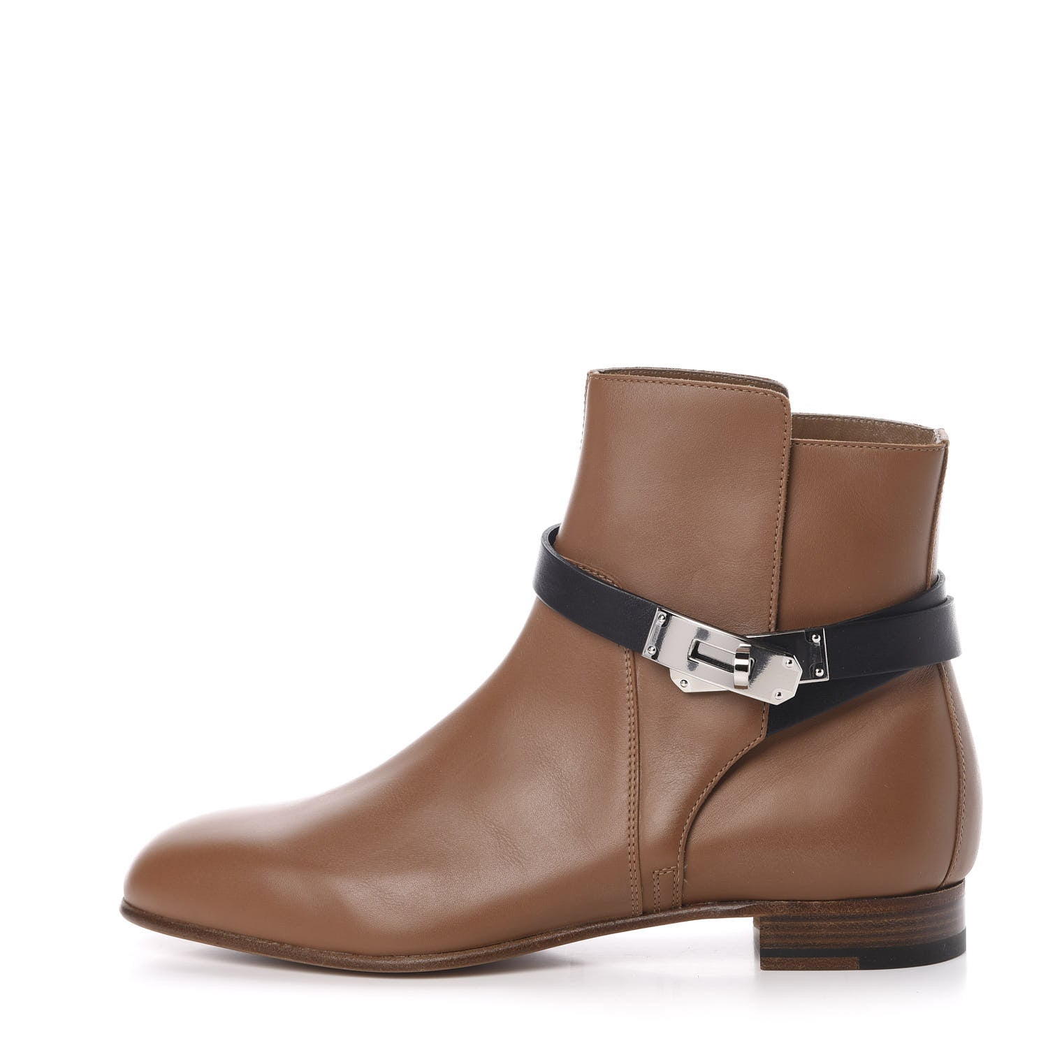 Hermes Calfskin Neo Low Boots 38 Taupe Black 1 of 7