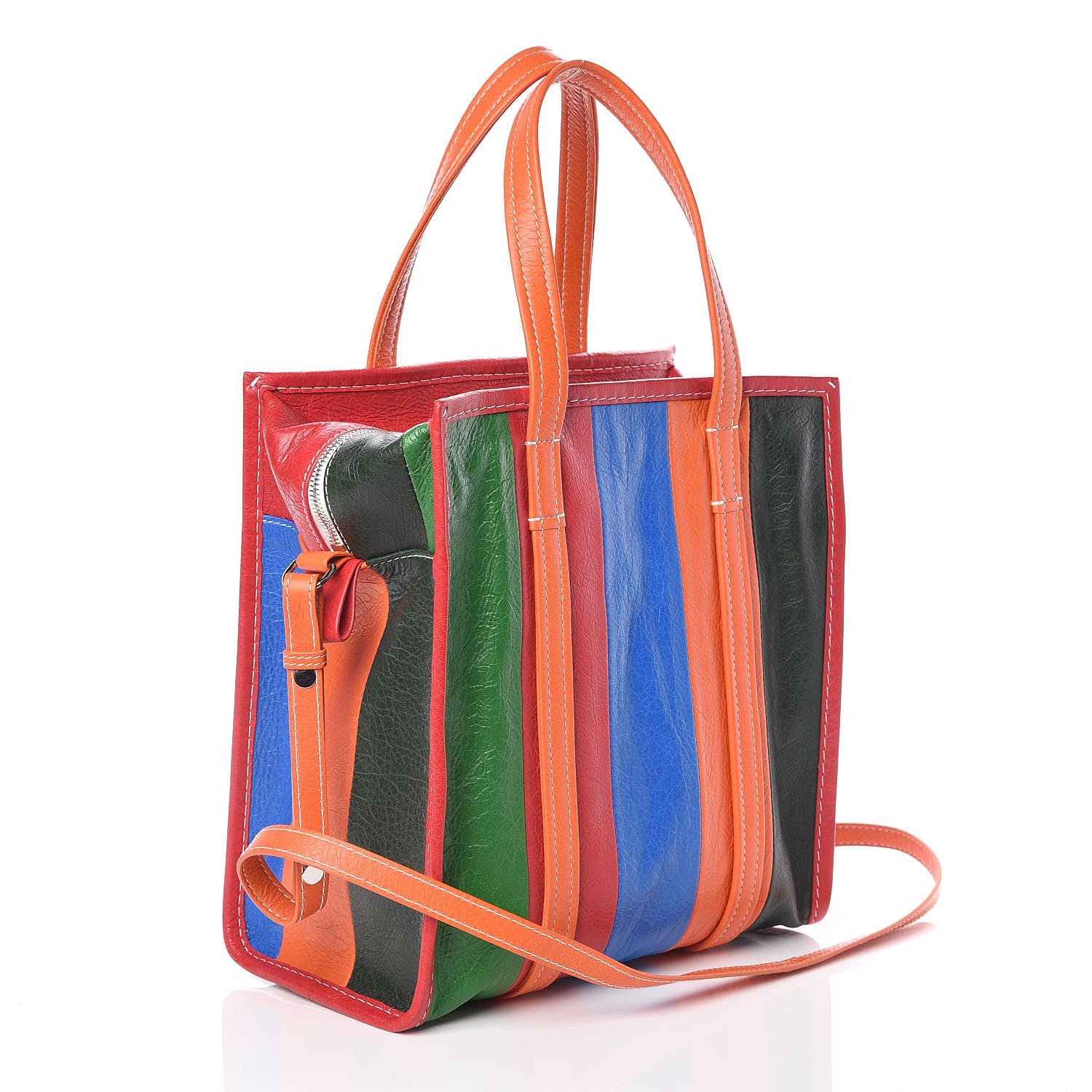 Balenciaga Agneau Arena Multicolore S Bazar Shopper Tote Vert Emeraude Black 4 of 10