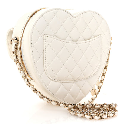 Chanel Lambskin Quilted CC In Love Heart Bag White 3 of 10