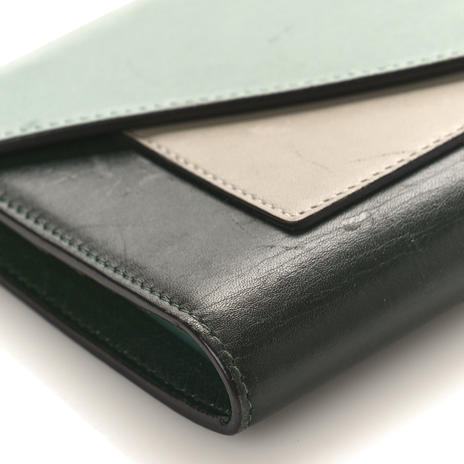 Celine Smooth Calfskin Pocket Tri-Fold Multifunction Envelope Flap Wallet Jade 6 of 8