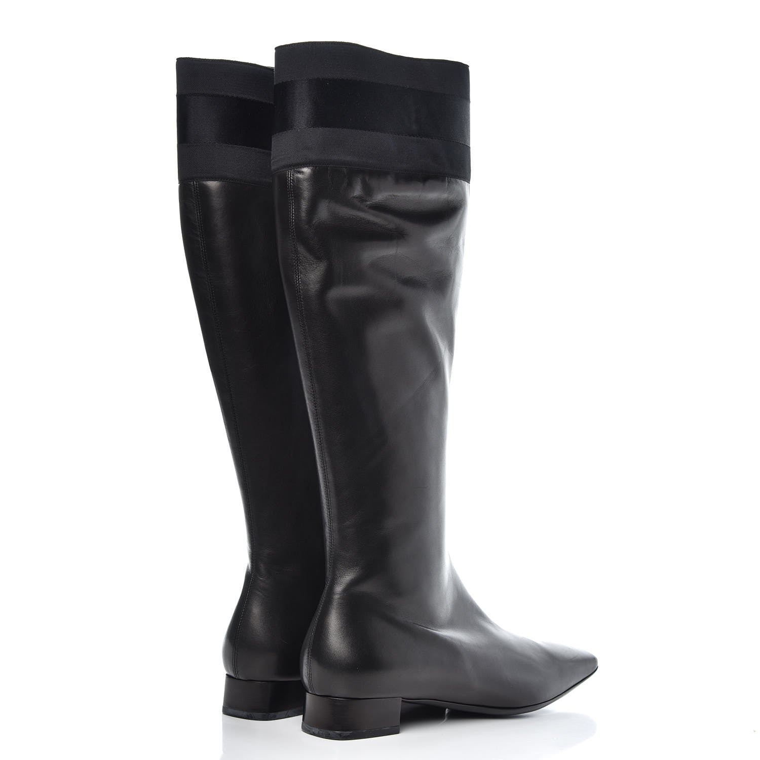 Gucci Calfskin Silk Lifford Boots 8.5 Black 4 of 9