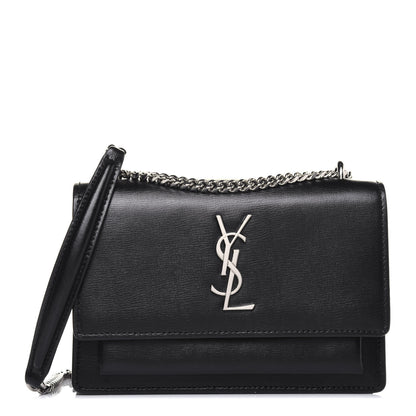 Saint Laurent Calfskin Monogram Sunset Chain Wallet Black 1 of 10