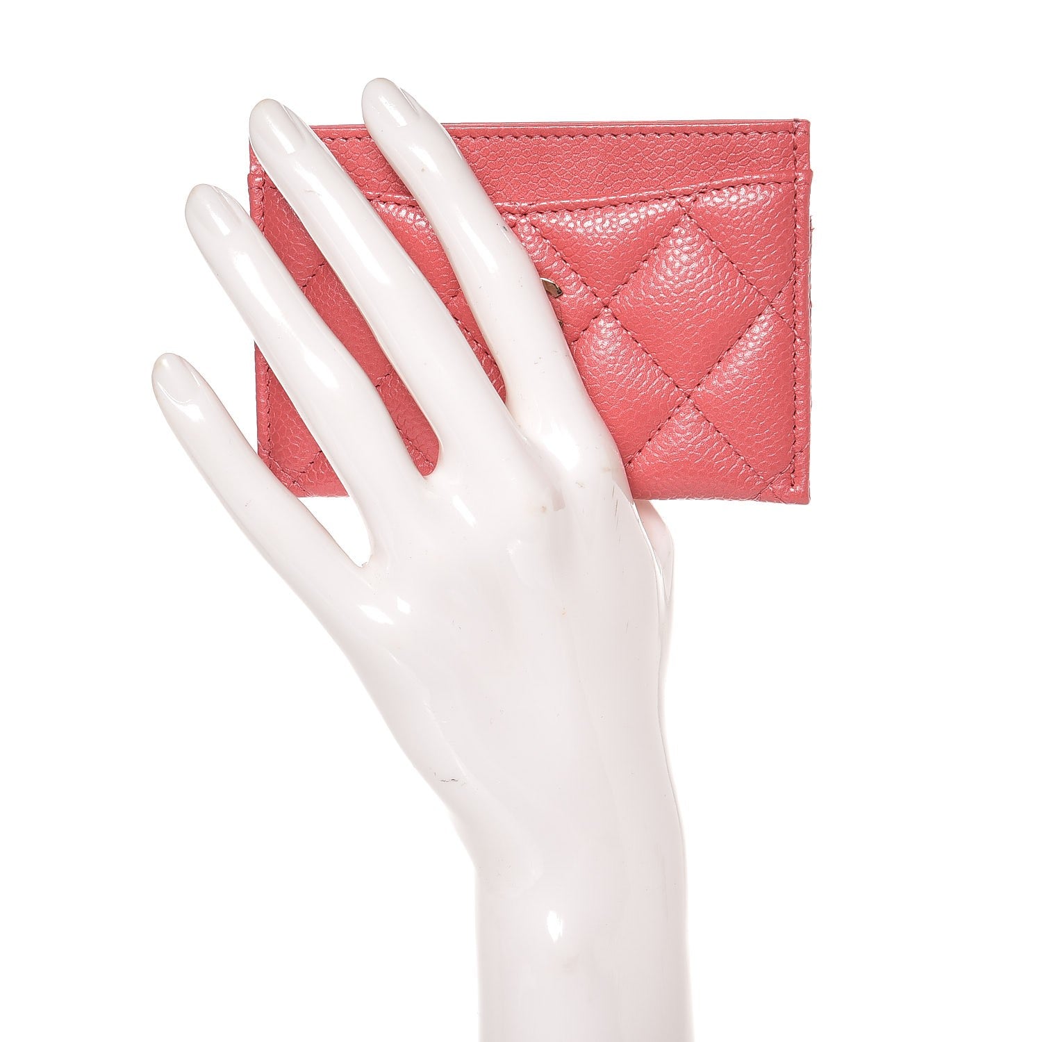 Chanel Caviar Quilted Card Holder Pink 2 of 9