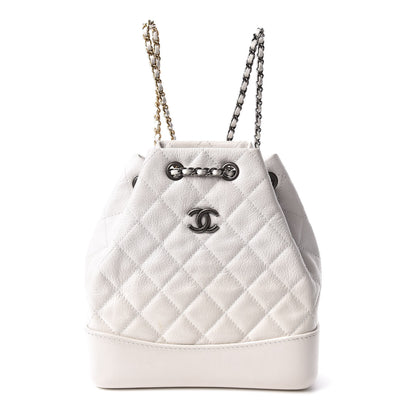Chanel Patent Goatskin Quilted Small Gabrielle Backpack White 1 of 9