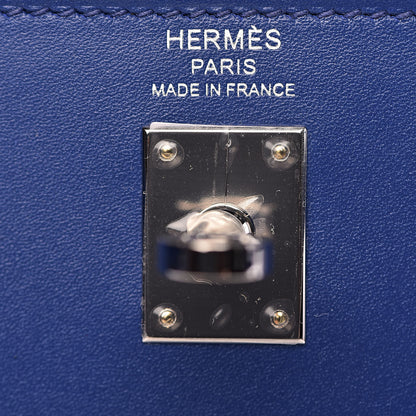 Hermes Tadelakt Kelly Sellier 25 Bleu Electrique 27 of 38