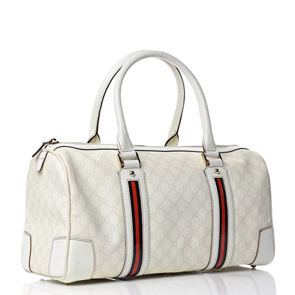 Gucci GG Plus Monogram Web Large Carry On Duffle Bag White 3 of 11